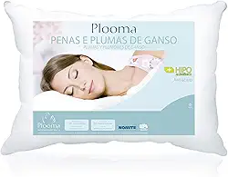 Travesseiro 80% Penas 20% Plumas 50x70, Plooma, Penas e Plumas de Ganso, Branco