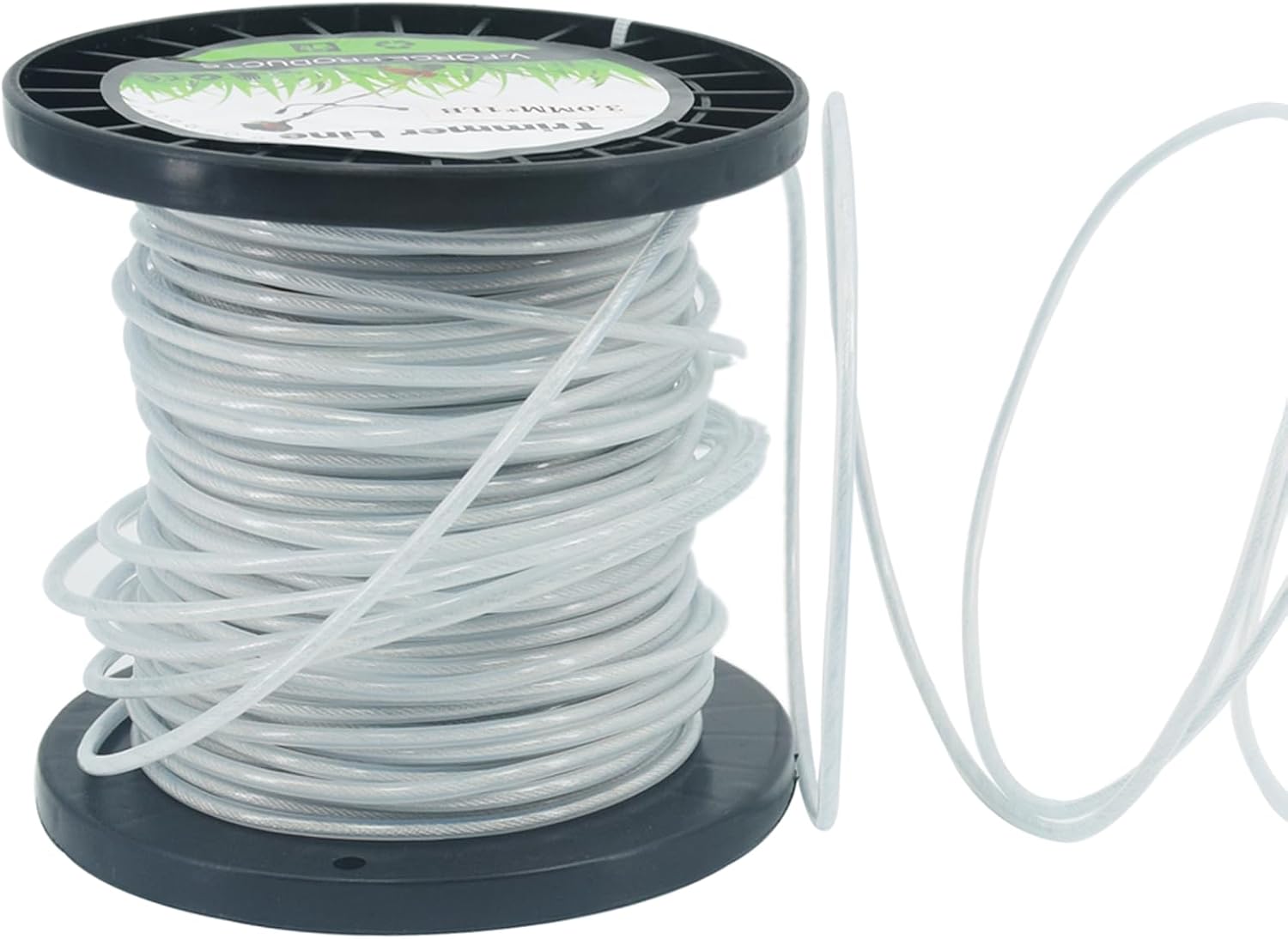 .120" Round Trimmer Line Universal Steel Wire Grass Trimmer Wire Rope Cord Line Heavy Duty Strimmer Brushcutter Trimmer Replacement Spool (2LB)