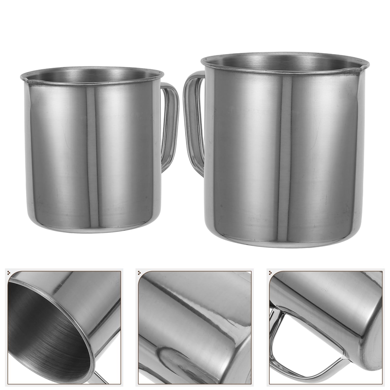 iplusmile Misurino in Acciaio Inox Scala, Set 2 Pezzi, 500ml e 1000ml, Misurazioni Precise per Laboratorio e Cucina
