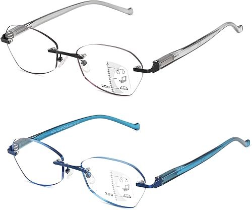 SUNAMOY Lentes de lectura multifocal multifocales progresivos sin línea bifocal sin llanta lector luz azul lentes para computadora