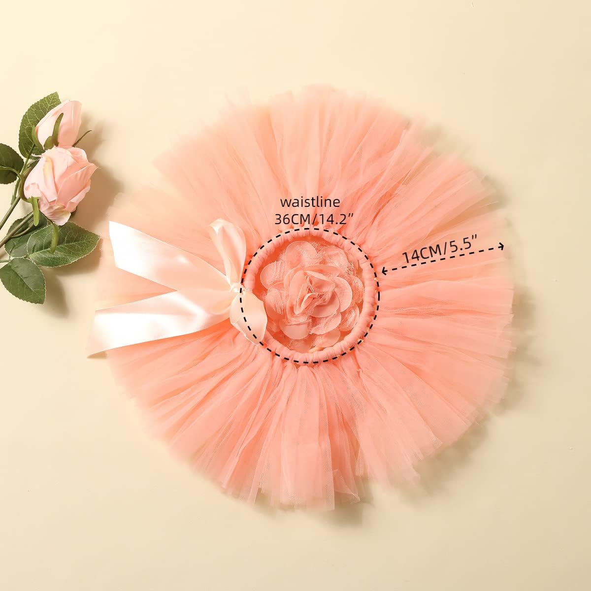 Ylsteed Newborn Girls Photography Prop Infant Tutu Skirt Newborn Lace Tulle Skirt Girl Photo Shoot Outfits Infant Princess Costume Clothes Photo Props-Snow Bud Color