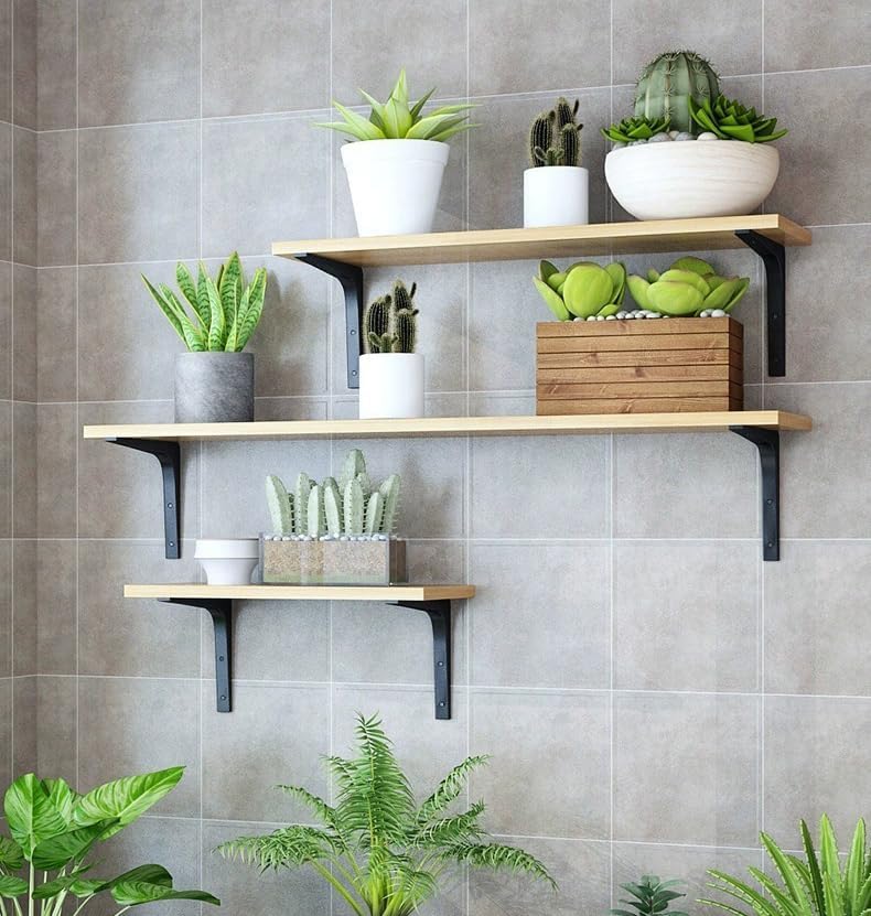 Miniatura 2 de Estantes flotantes, estantes de madera para decoración de plantas de pared, estantes de almacenamiento de libros para dormitorio, sala de estar