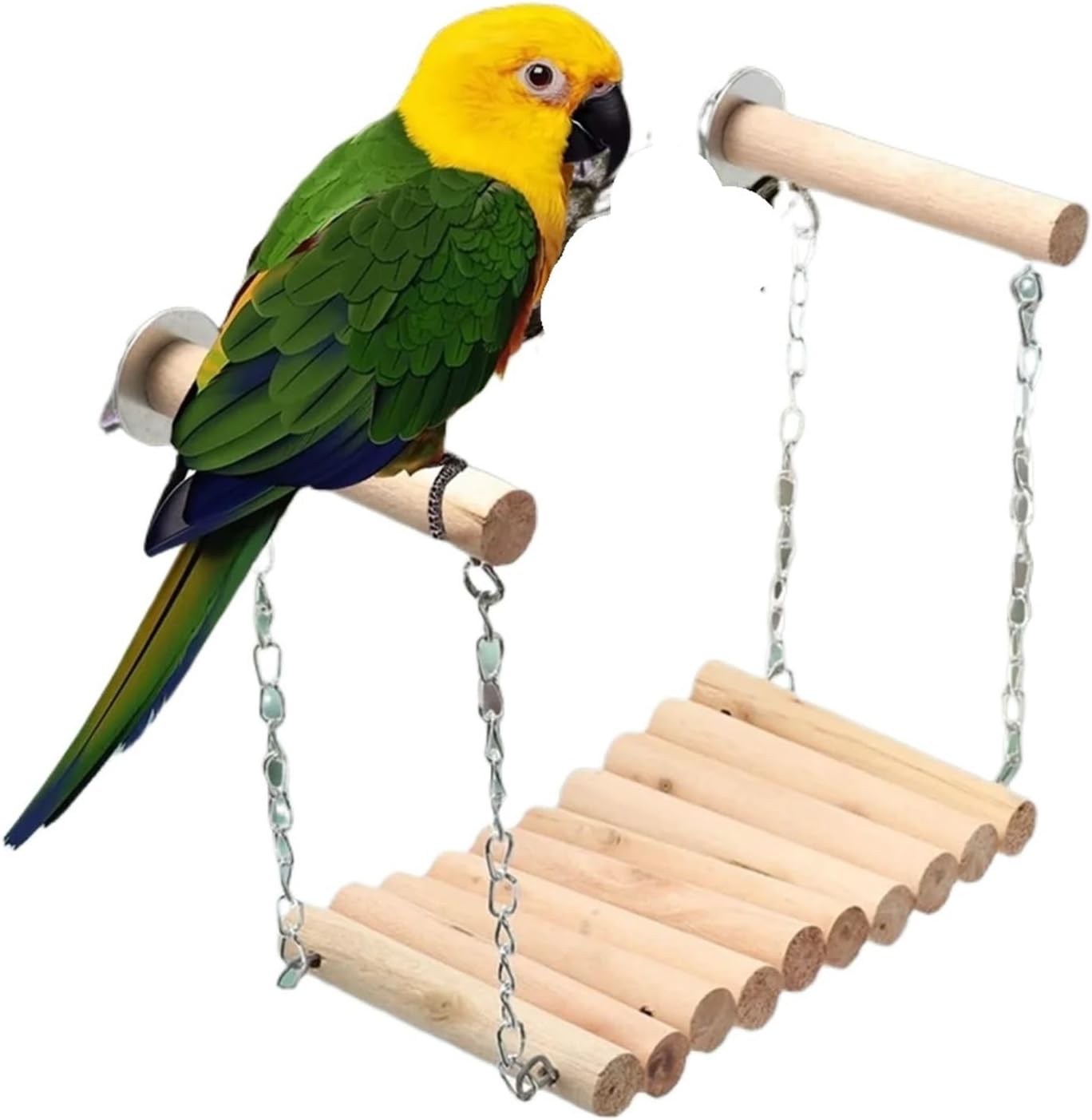 10Pcs Pet Birds Climbing Ladders Perch Parrots Peonies Gnawing Cage Hanging Cloud for Swing Enjoying(16 x 17 x 10cm)