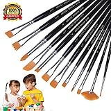Paint Brushes Artist Brushes 12pcs Acrylic Art Brushes Set for Art Painting, Acrylic Watercolor Oil, Miniature Painting