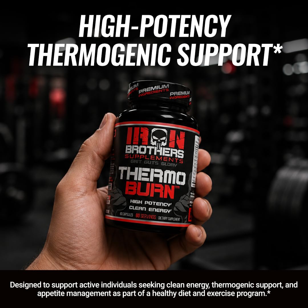 Iron Brothers Thermo Burn Hardcore Fat Burner – High Stim Thermogenic with Yohimbine HCl, Grains of Paradise & Caffeine – Metabolism Booster & Appetite Control – 60 Capsules — Amazon image 3