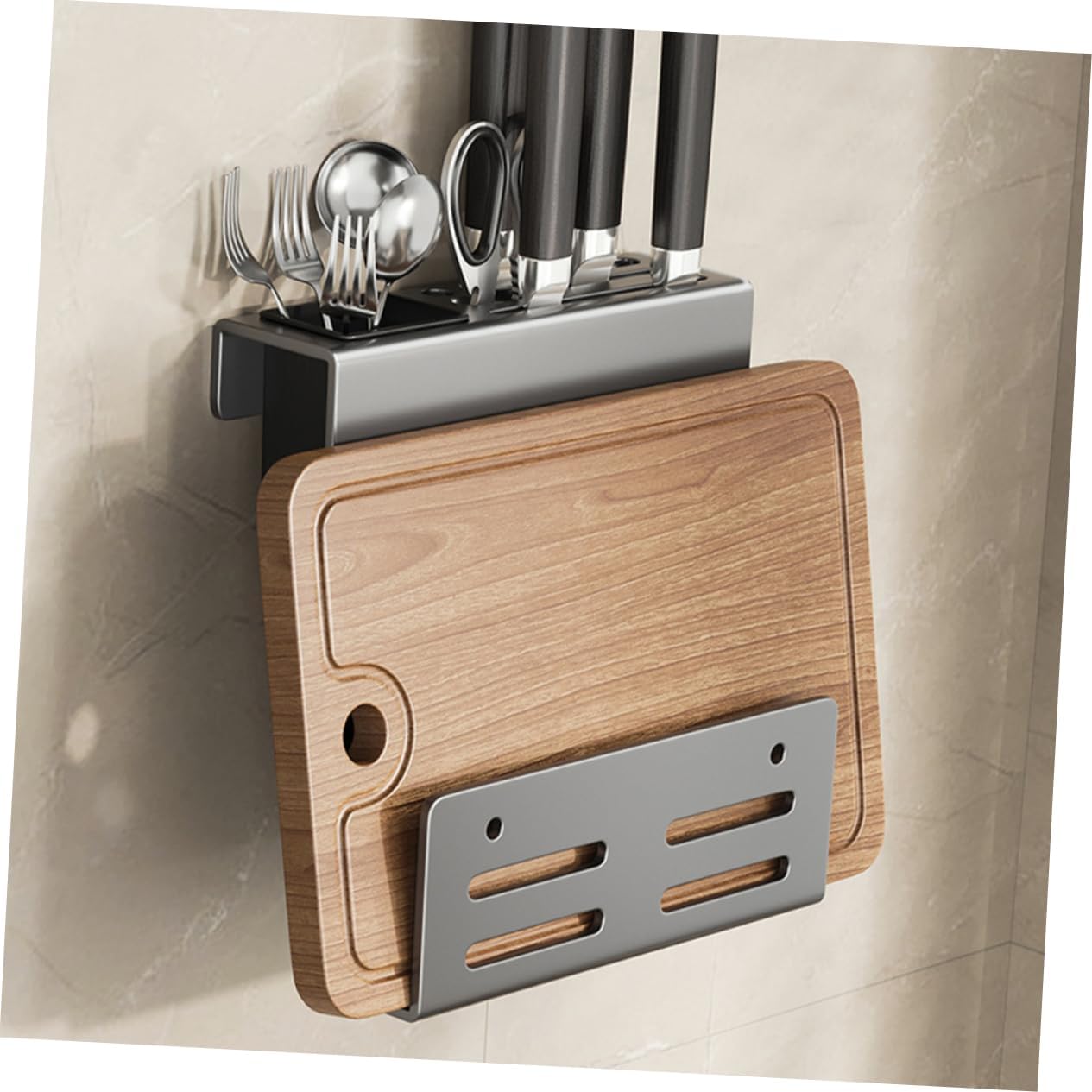 Chopsticks Holder Wall Kitchen Utensil Rack Cutting Board Holder Sturdy Daily Use