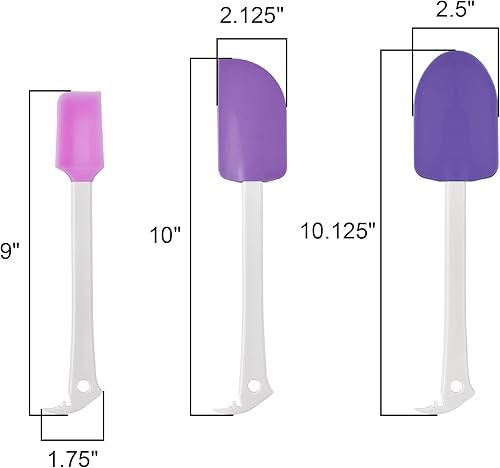 Miniatura 4 de Amazing Abby - Juego de espátulas de silicona (juego de 6 piezas), raspadores de goma con abrelatas fáciles de tirar, herramienta de cocina para