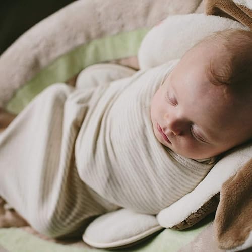 Miniatura 5 de embé Manta envolvente de 2 vías para bebés de 0 a 3 meses, rayas angulares, de 6 a 14 libras, fácil acceso a los pañales, diseño de piernas dentro y