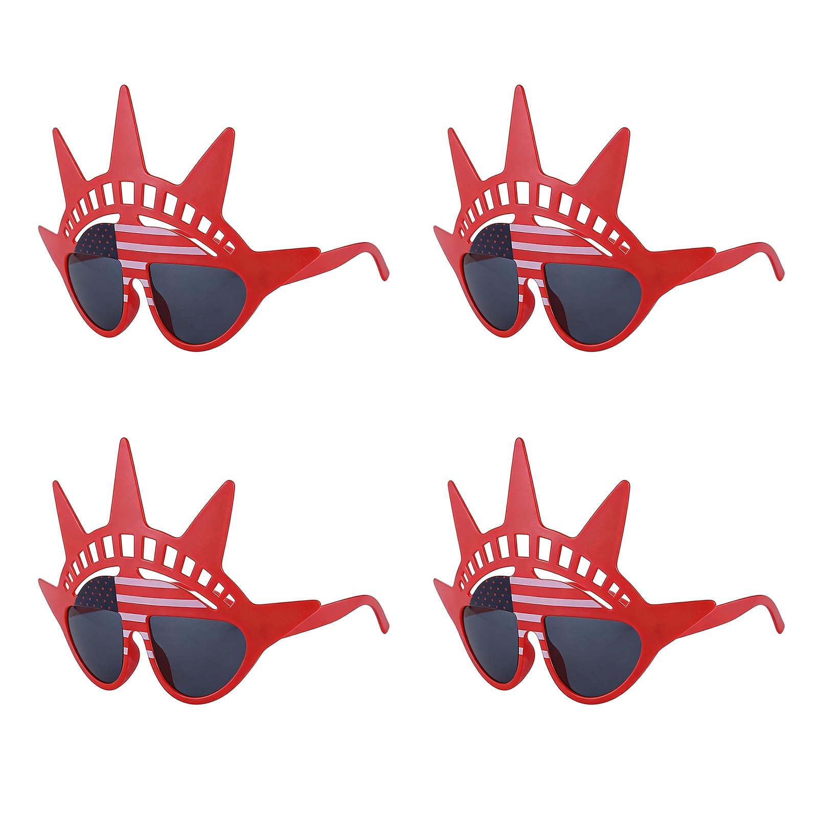 Buxuaaaa 4Pcs Fun Dance Glasses Light Weight Comfortable ABS Glasses for Holiday Parties and Independence Day Celebration Quarter of July Accessories
