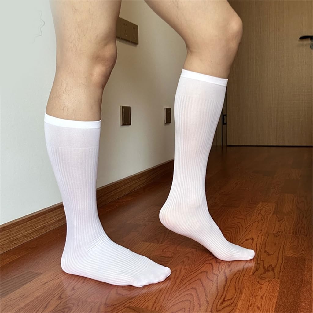 1Pair Men's Middle Calf Business Dress Socks for Prom Professional Attire