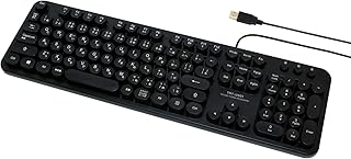 ミヨシ MCO レトロ風デザインUSBキーボード ブラック TRT-US01/BK