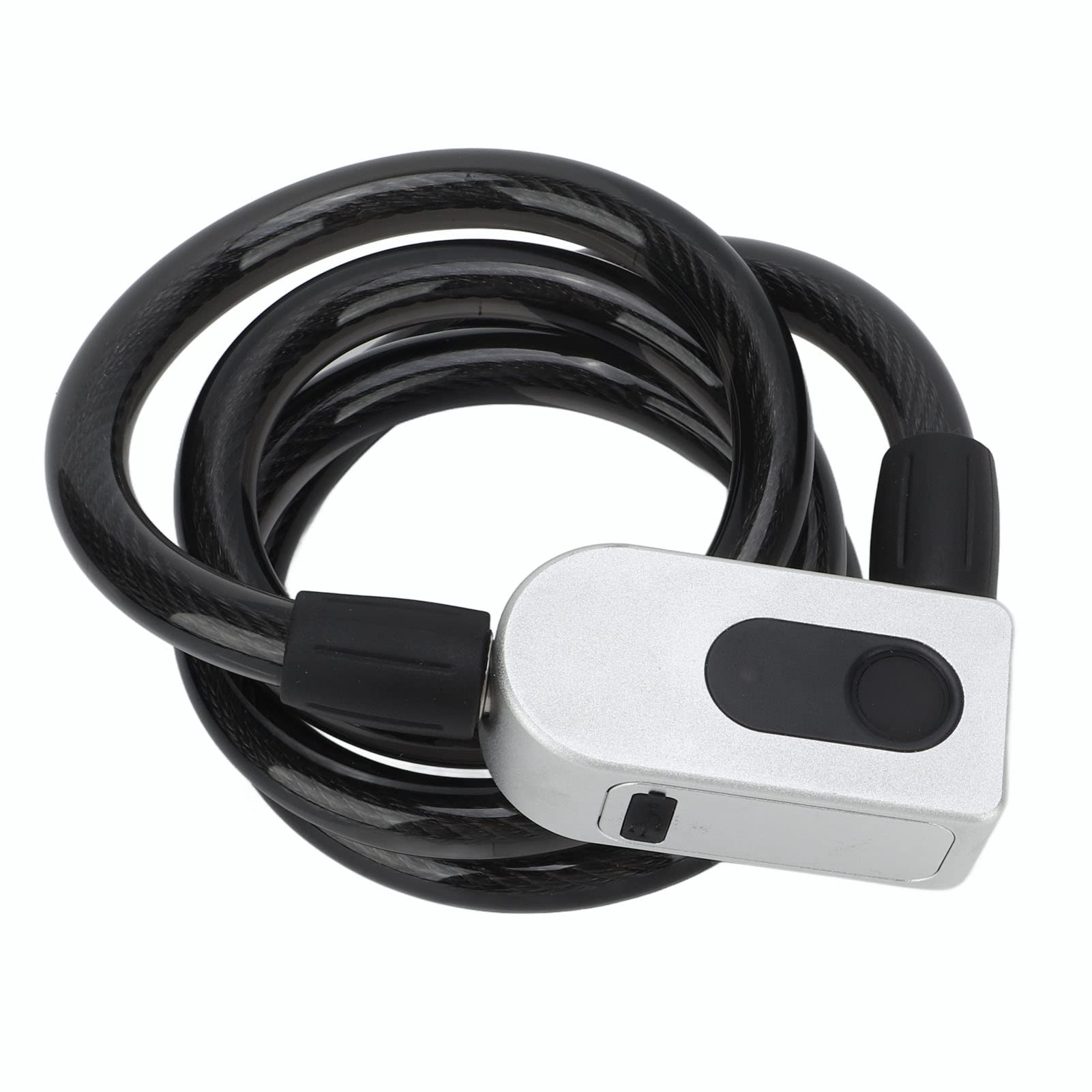 Rosvola Candado de Cable Inteligente con Huella Digital Bluetooth para Bicicletas de Montaña y Motocicletas con Carga USB e Impermeabilidad IP67, Aleación de Aluminio y Alambre de Acero