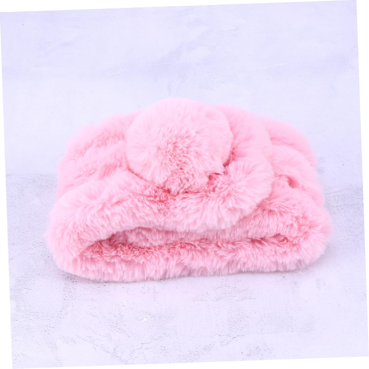Holibanna Winter Scarf for Women Ladies Scarf Fur Scarf Comfortable Warm Scarf Casual Warming Scarf Pink Keychain Accessories Plush Faux Scarf Scarves Plush Scarf Rex Rabbit Fur Ring Student