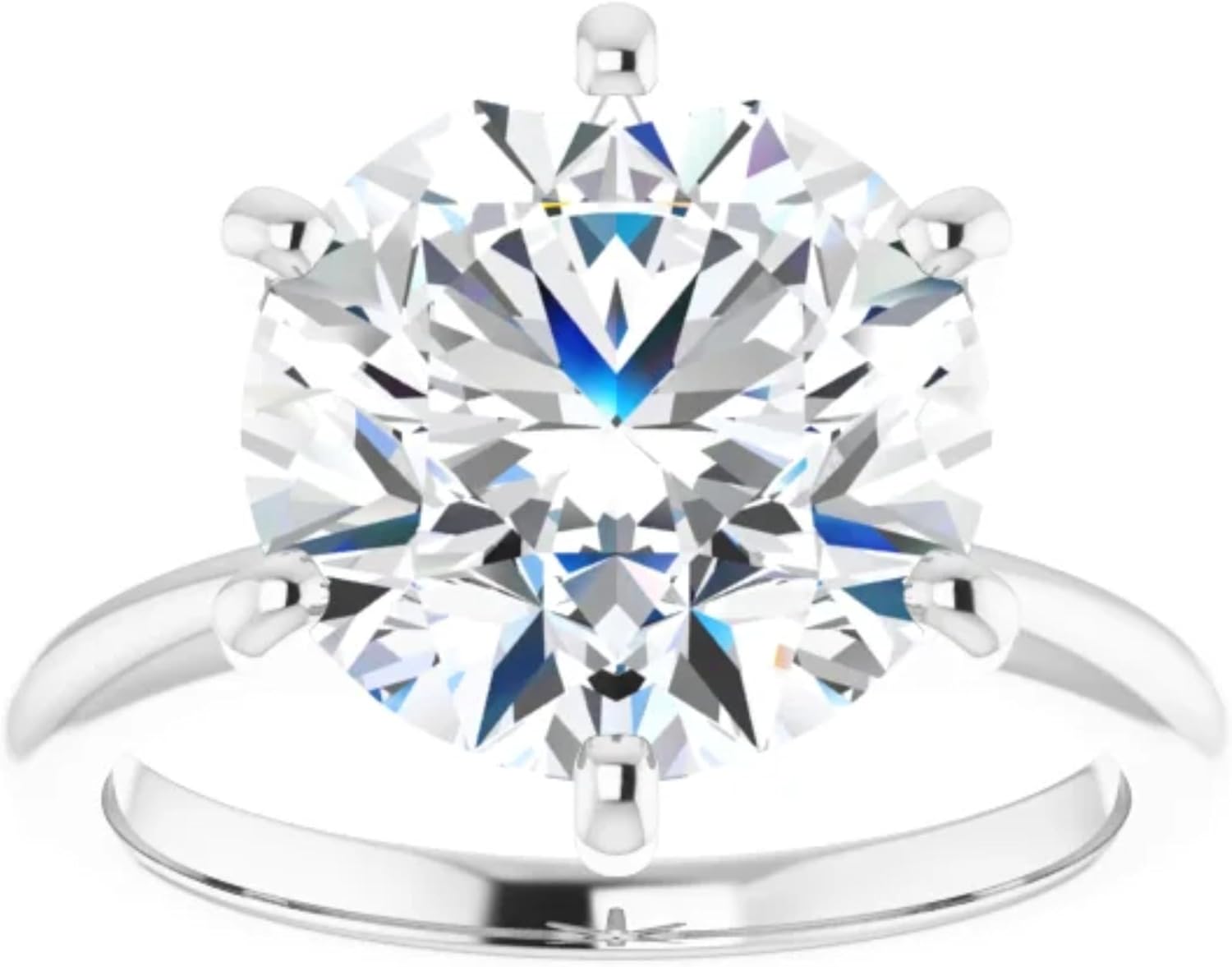 5 Carat Lab Grown Diamond Engagement Ring Six Prong