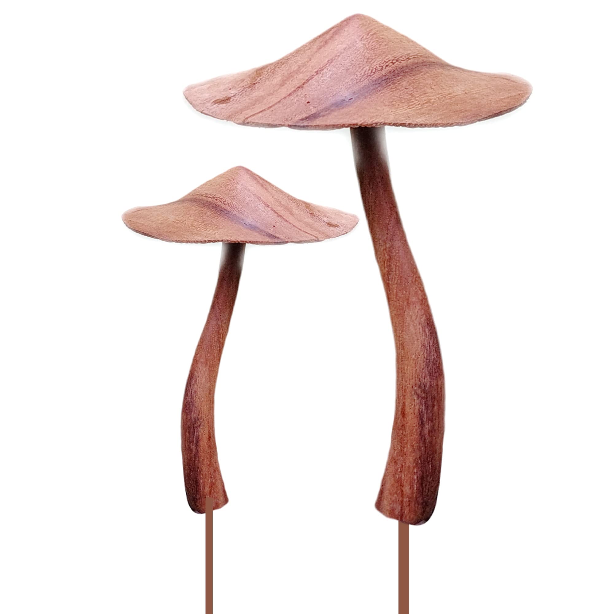 ART-CRAFT 2 Parasol Gartenstecker Deko Pilze aus Holz von Ha