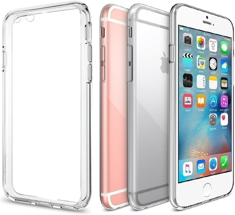 iPhone 6 Plus/6S Plus Clear Case[5.5”],Ultra Slim[0.6mm] Lightweight-0.8g Transparent TPU Bumper Case-Dust Caps for Protection and Shock Absorption 100% Satisfaction