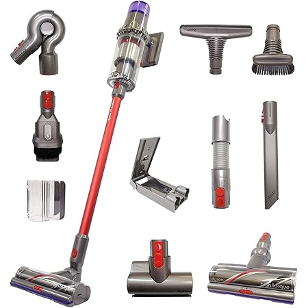 Dyson V11 Animal+ Cordless Red Wand Stick Vacuum Cleaner with 10 Tools Including High Torque Cleaner Head | Rechargeable, Cord-Free, Lightweight, Powerful Suction | Limited Red Edition (Renewed)