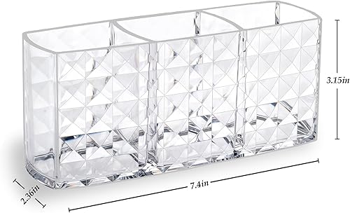 Miniatura 2 de Soporte para brochas de maquillaje para tocador, acrílico transparente, pequeño, compacto, delineador de labios, delineador de labios, organizador