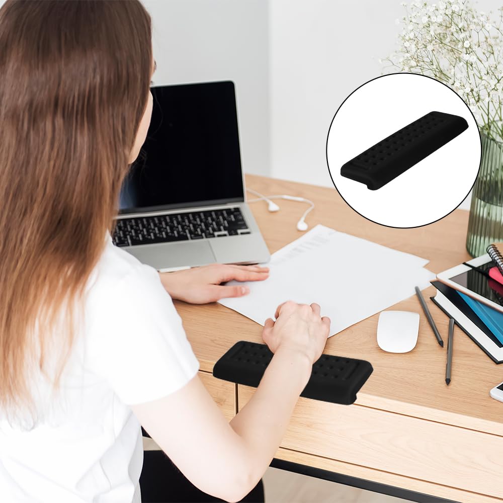 Coderas de escritorio en forma de L, 2 coderas, reposamuñecas en forma de L con almohadillas ergonómicas para mouse, codos de espuma viscoelástica, almohadillas de apoyo para palma, muñeca y