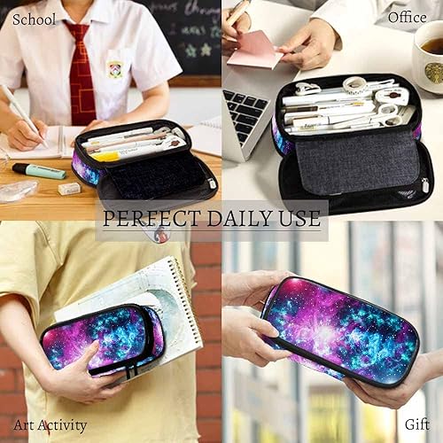 Miniatura 4 de Yekiua Galaxies Espacio Bolso de Lápiz Universo Agujeros Negros Elementos Estuche Grande para Lápices de Gran Capacidad Bolsa de Lápices Soporte de