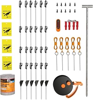 Gallagher Portable Bear Fence Kit | Electric Fence for Campsites, RVs, Gardens, Beehives, and Trash Protection | Wildlife Deterrent System with Turbo Wire, Posts, and More