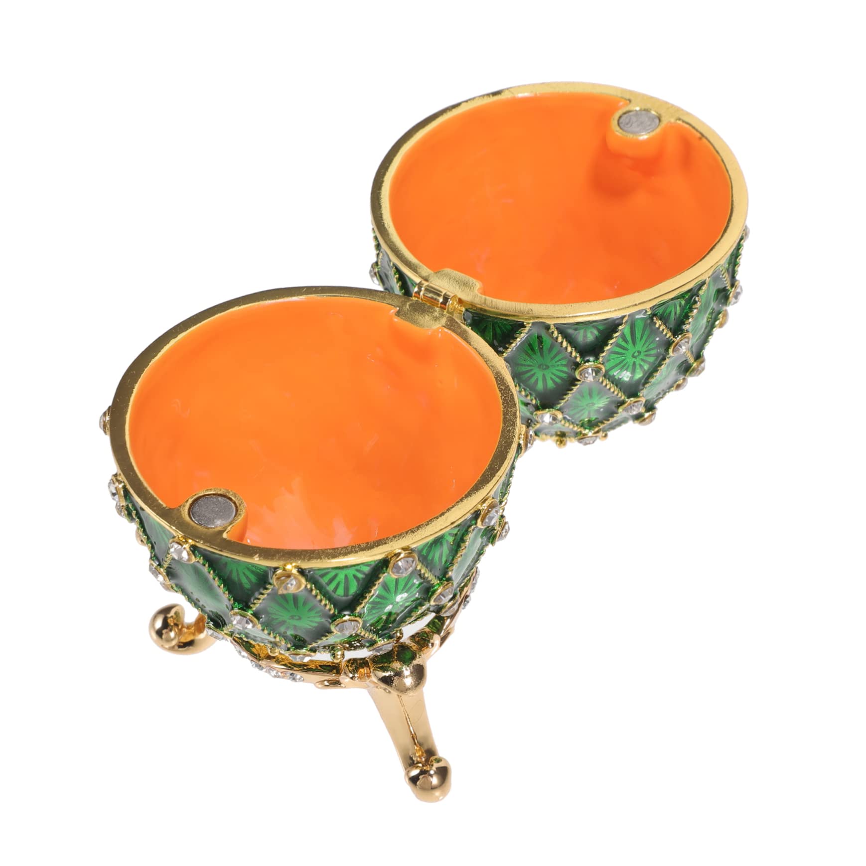 Boîte à bijoux œuf émaillée verte Uonlytech, trousse de rangement de table pour accessoires
