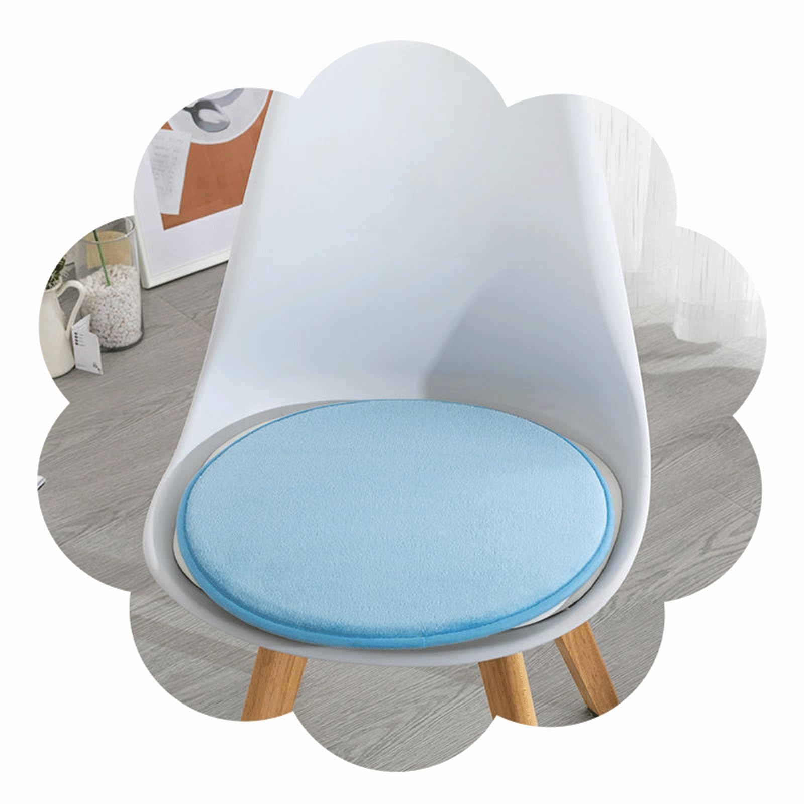 Coussin de siège de tabouret rond doux en mousse pour chaise de cuisine 53cm
