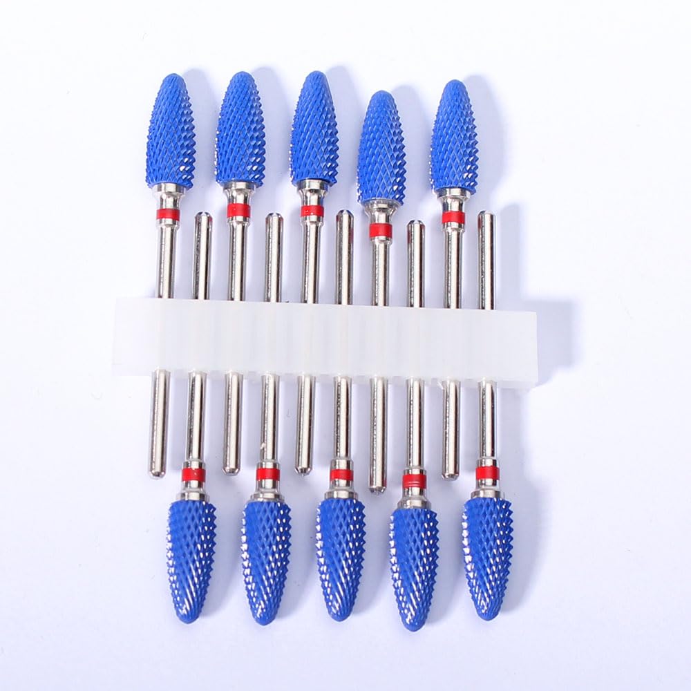 MyncbD Punta da Trapano 10 pz/Set Blu Rosa Ceramica Fresa per Unghie Fresa per Trapani per Manicure cuticola elettrica Rimuovere Macchine Utensili per Manicure (Color : 10pc-Pink 2)