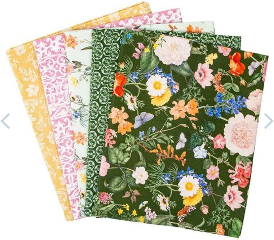 Riley Blake Collection of Nature's Portrait by The Royal Horticultural Society, Perfect for Quilting, Crafting, Sewing Projects and More… (1-Yard Bundle Hunter)