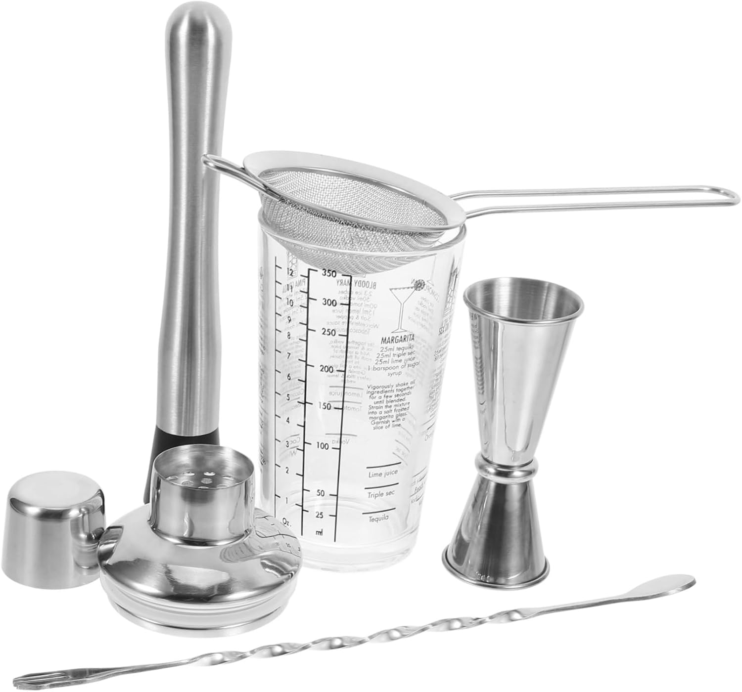 1 Set Glass Cocktail Shaker Kit Drink Shaker for Home Bars Cafes and Milk Tea Shops and Glass Mixing Tools for Cocktails and Beverages
