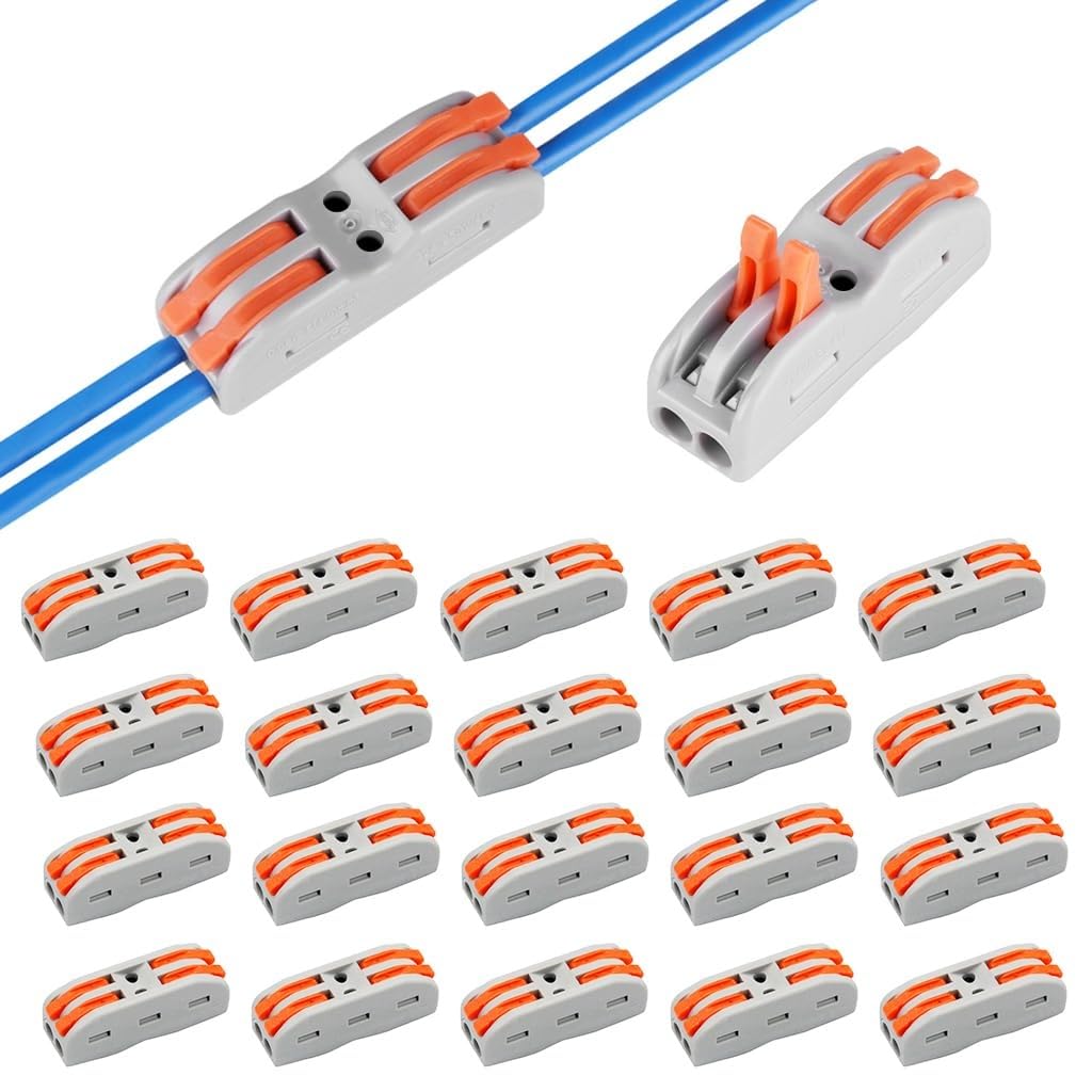 Nyamah Sales Wire Clip Connector, Universal Connection Terminals, Circuit Inline Splices Electric Connectors, Quick Connect & Freely Assemble Electrical Splicing Kit for Compact (2 In 2 Out, 12)