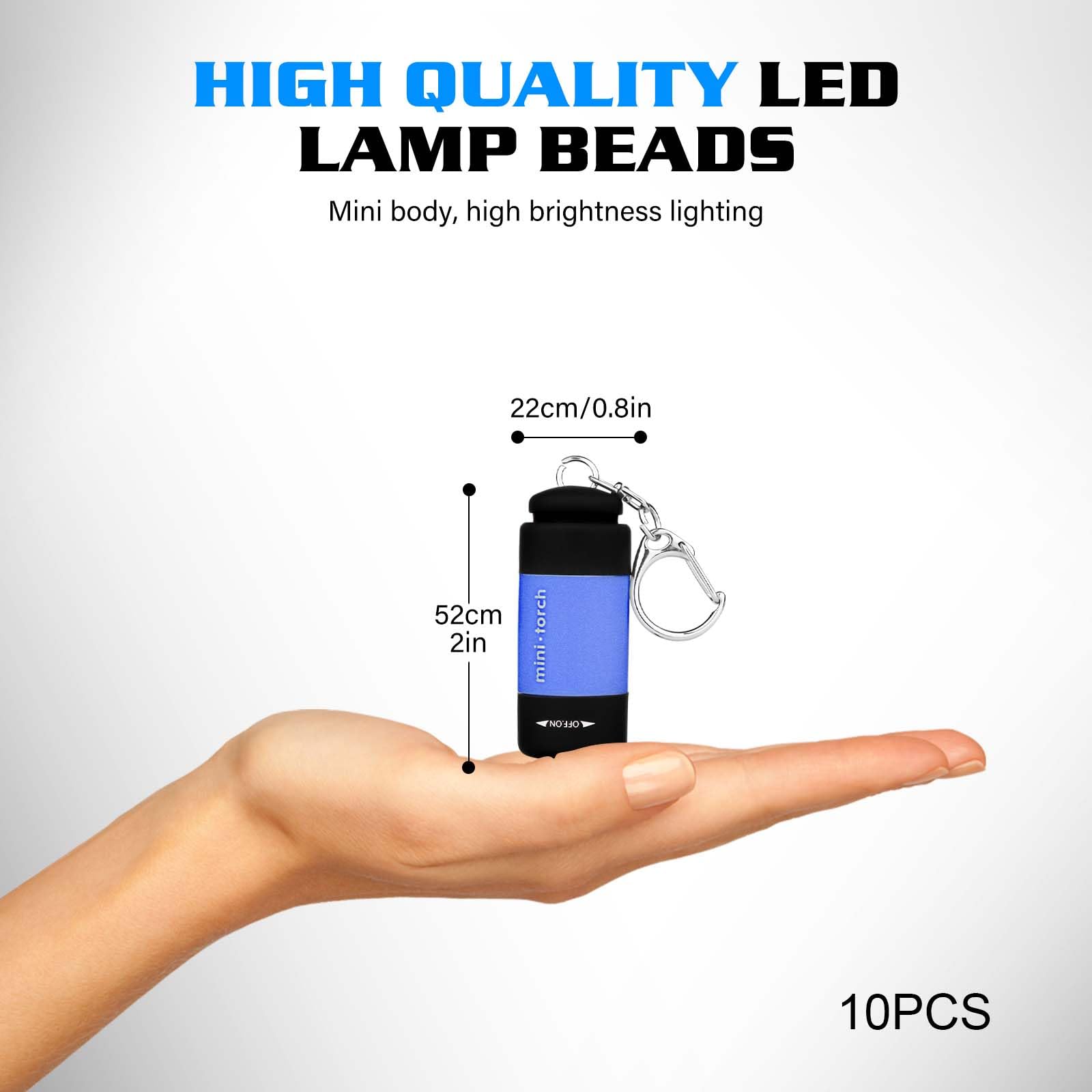 10 Stücke Mini LED Taschenlampe: LED Taschenlampe Kinder USB Wiederaufladbare, Kleine Wasserdicht Taschenlampen mit Schlüsselanhänger, Kindertaschenlampen für Camping, Grillen, Outdoor, Dringend