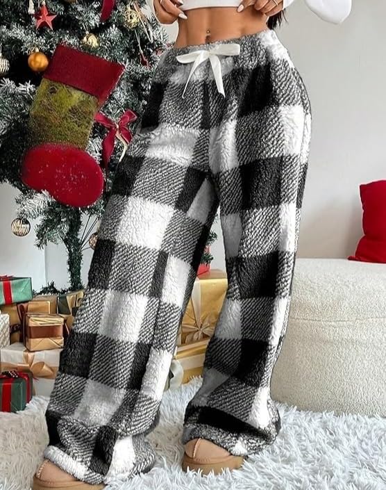 Image of Leopard Pants Women Therian Fuzzy Pajama Pants Y2k Cheetah Pants Grunge High Waisted Fluffy Pants
