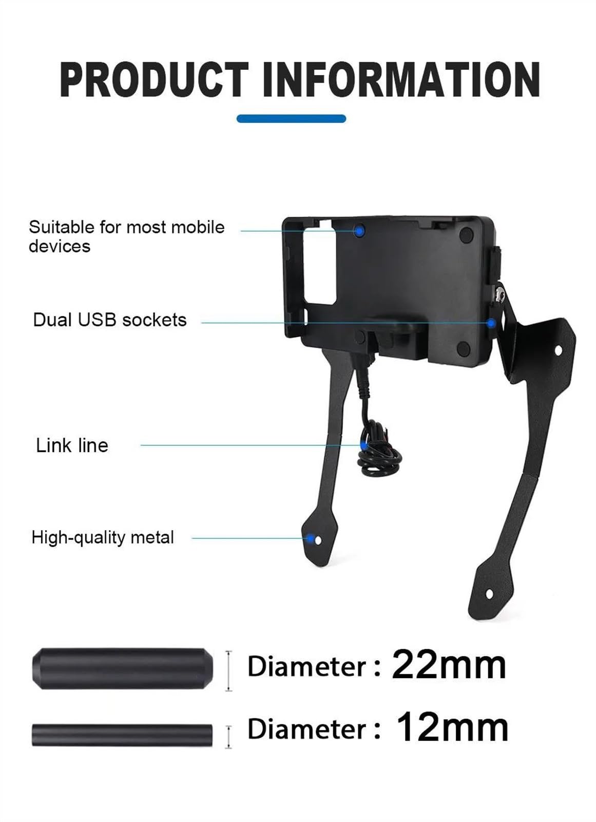Support De Navigation pour Moto, Guidon pour Téléphone Portable, GPS, pour F850GS F 850 GS ADV Adventure 2018 2019(1 Set)