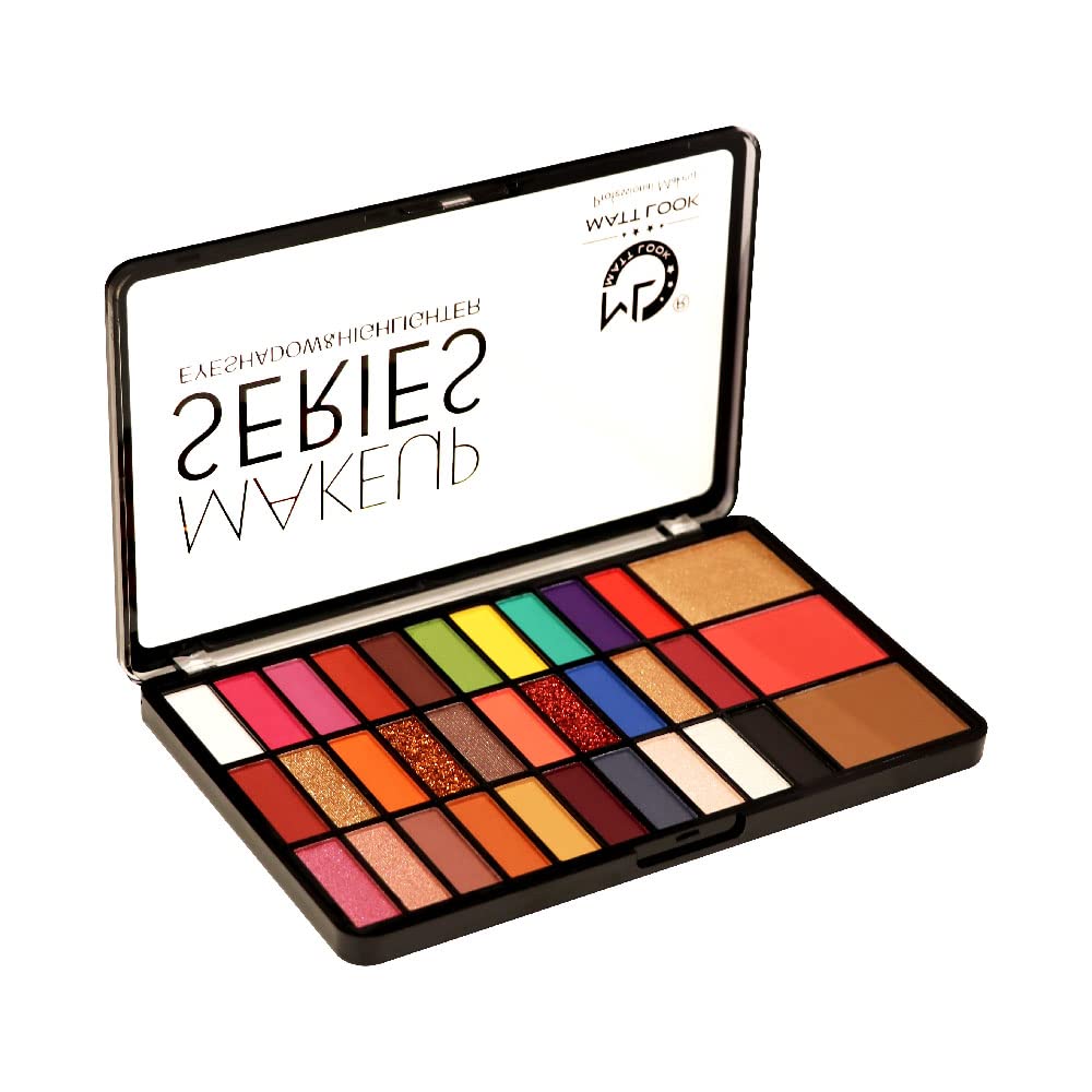 MATT LOOK Makeup Series 30 Eyeshadow & 3 Highlighter in One Palette|Multi-Purpose Palette|Highly Pigmented Shades|Long Wearing & Easily Blendable|Available in 3 Variants-49g (Mutlicolor-01)