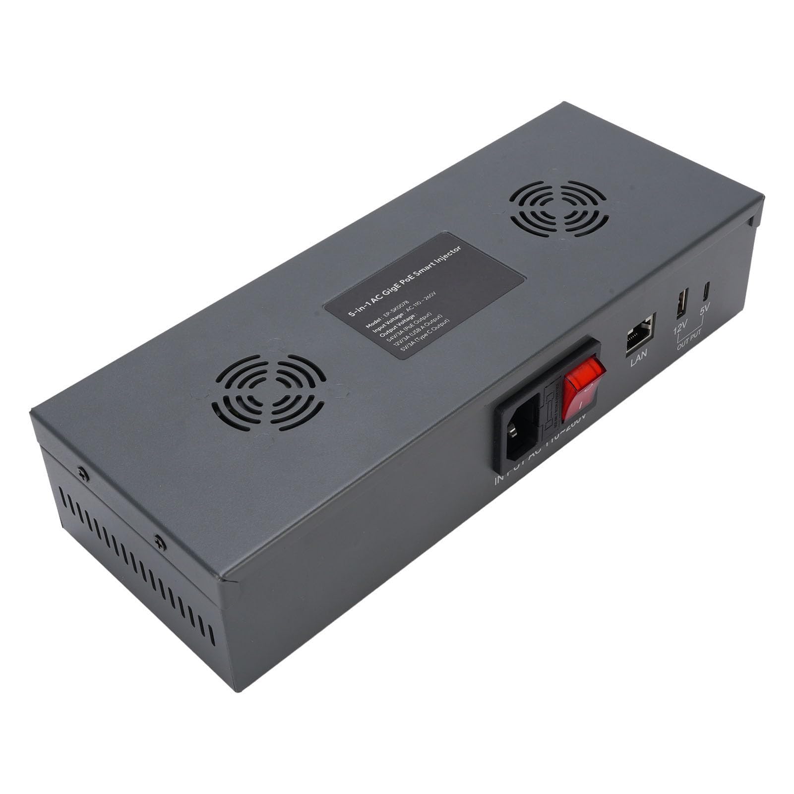 Generic Injecteur PoE Gigabit Ethernet avec Sortie 180 W pour Systèmes Gen 3 - Transfert de Données sécurisé pour Les Environnements de Travail (Prise UE)