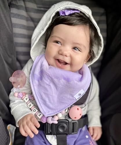 Miniatura 2 de Diaper Squad 100  algodón orgánico pastel paquete de 10 baberos bandana baberos de colores sólidos para niños y niñas