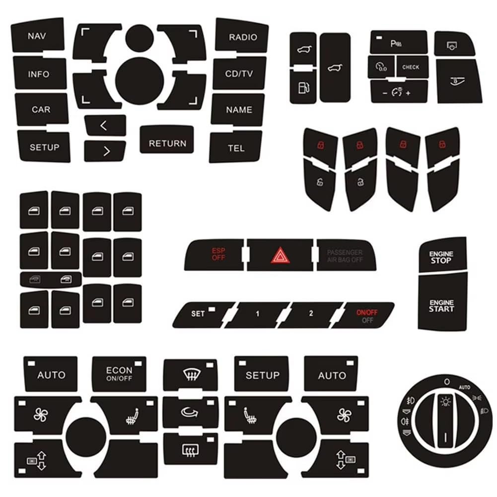 Autocollant de réparation bouton climatisation Audi Q7 2003-2015