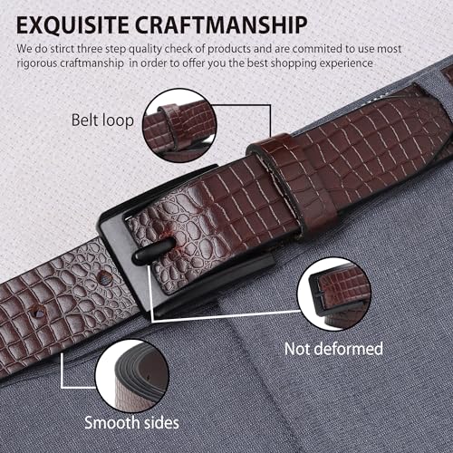 Image of HAYES LONDON Belts for Men Leather Original, Formal & Casual Leather Belt with Solid Metal Curved Buckle