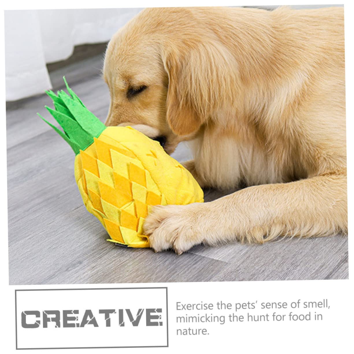 Jouet Ananas pour Chien Jouet à Mâcher Interactif à Renifler pour Chien Lavable