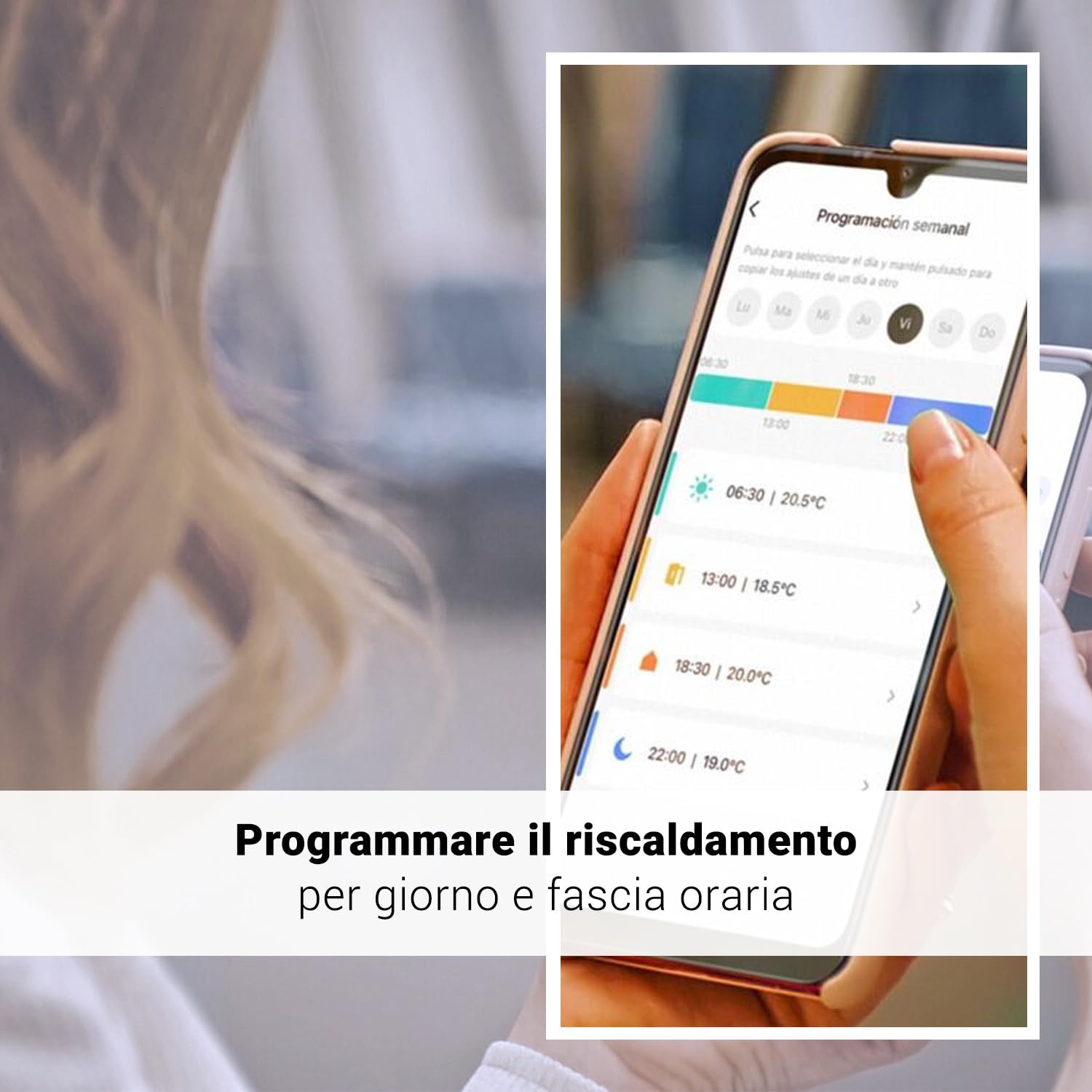 SPC Vesta Thermostat – Termostato riscaldamento WiFi per caldaia a gas, controllo intelligente tramite app, compatibile con Alexa/Google, rilevamento finestra aperta, programmabile e a parete – Bianco