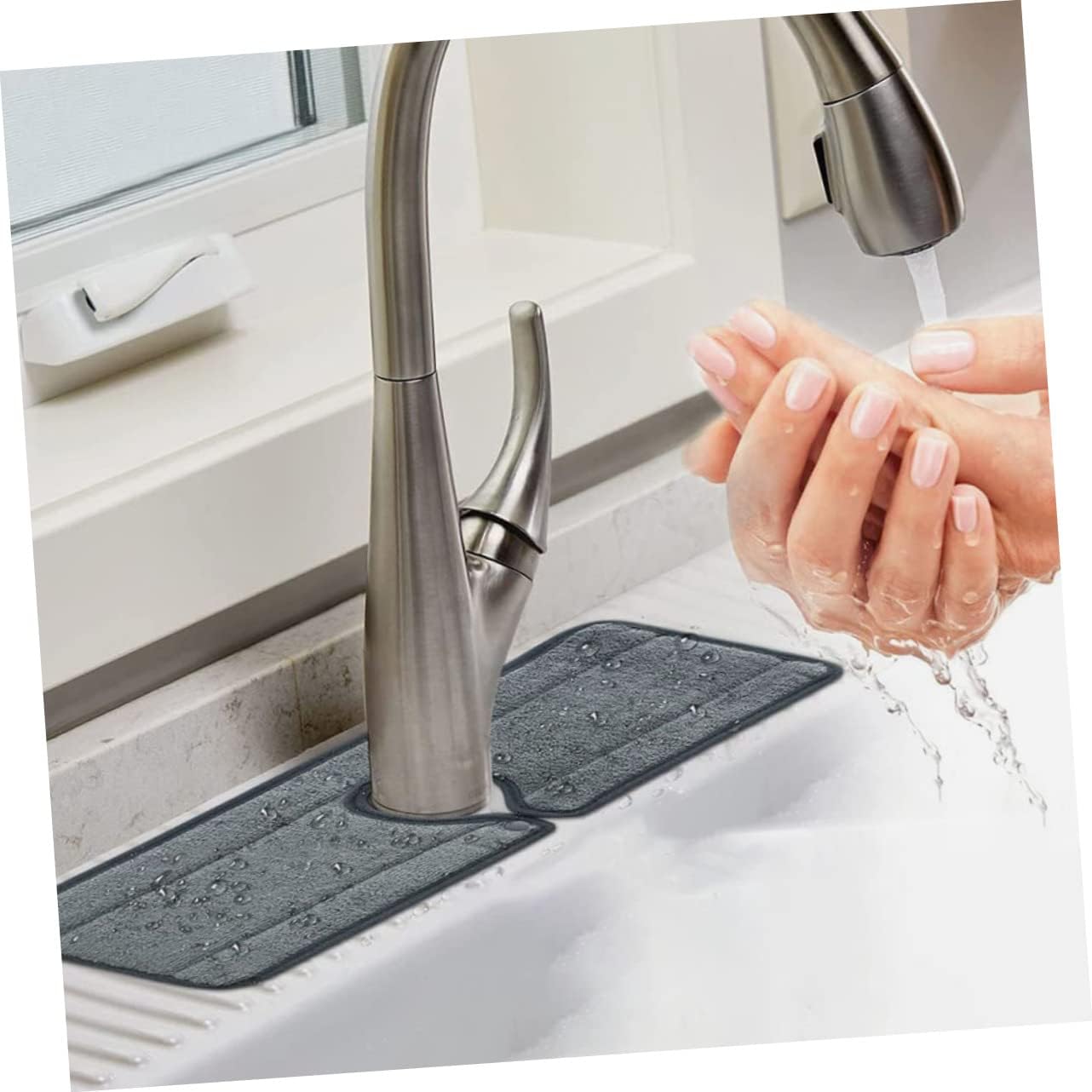 Ciieeo 6pcs Faucet Absorbent Mat Water Basin Splash Pad for Kitchen Sink Efficient Water Absorption Design Compact for Keeping Countertops