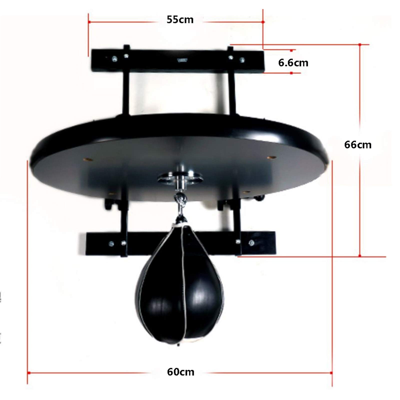 Suspension Speed ​​Bags Halterung Schwarz Massivholz Verdickte Speed ​​Ball Plattform Boxen Speed ​​Ball Zubehör für Fitness (Black 60x66x3.8cm)