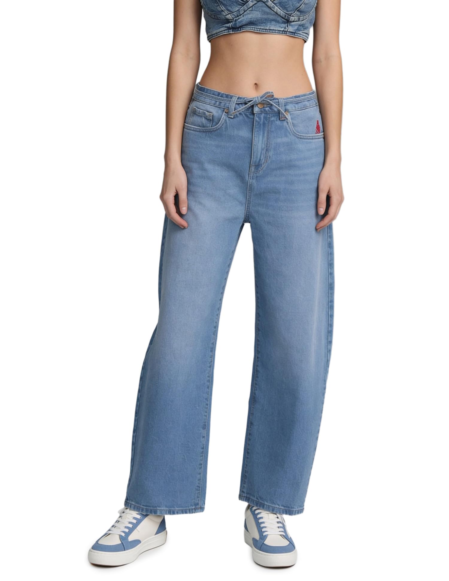 flying machine Women's Barrel Fit Jeans| Solid | High Rise | Stretchable | Jeans for Woman-picture-21