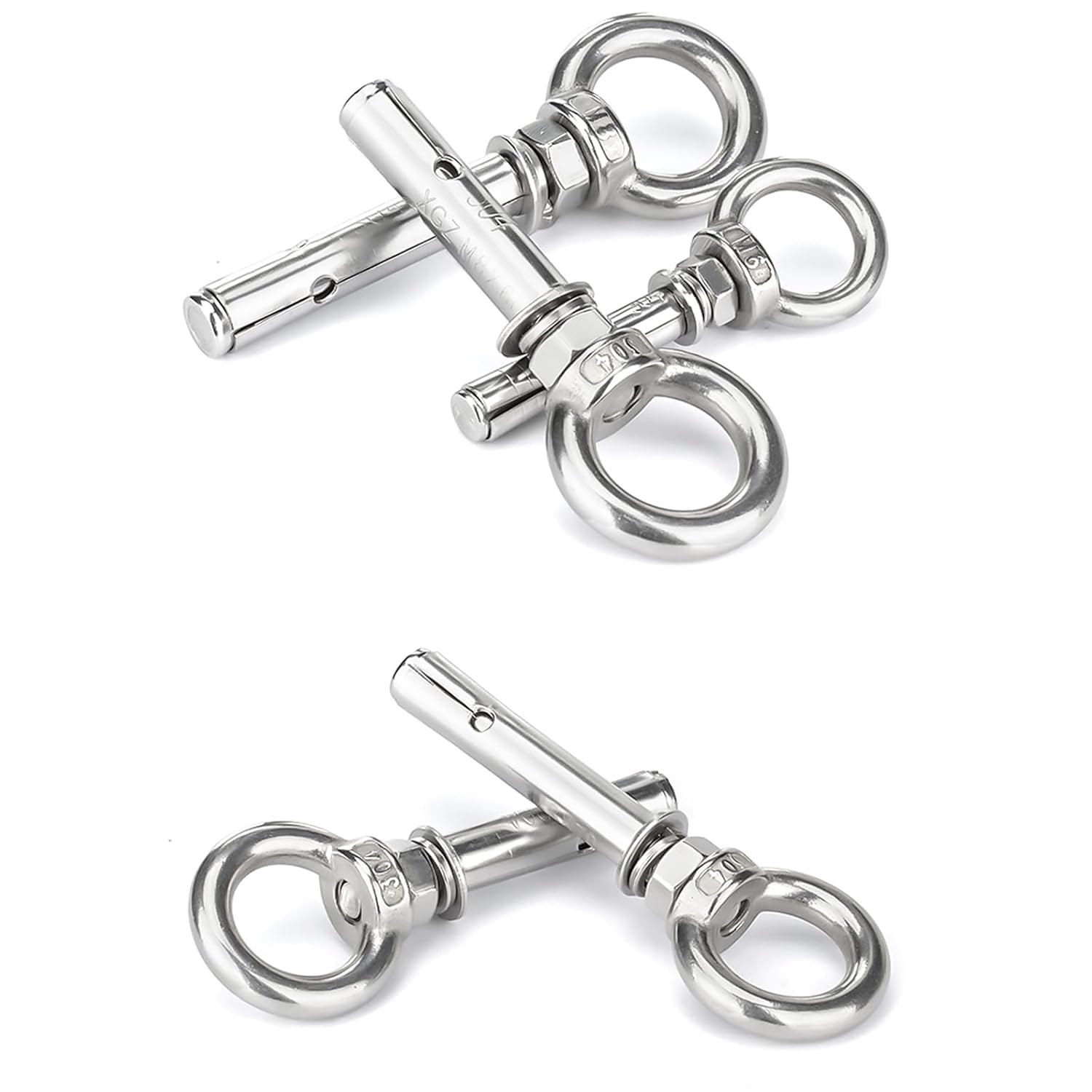 Pernos de ojo de elevación, Perno de ojo expansión, perno anclaje elevación anillo M8, 5 piezas pernos acero inoxidable 304, tornillo(M8x150mm)