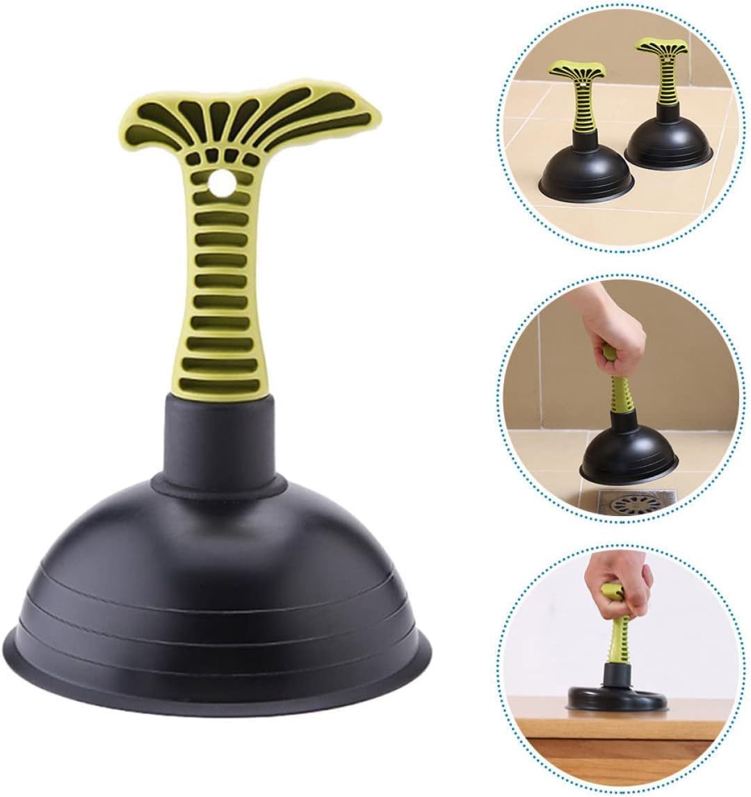 1pc Household Drain Unclogging Plunger Practical Home Plunger Kitchen Drain Plunger Plunger(Greenx2pcs,17X12.5CMx2pcs)