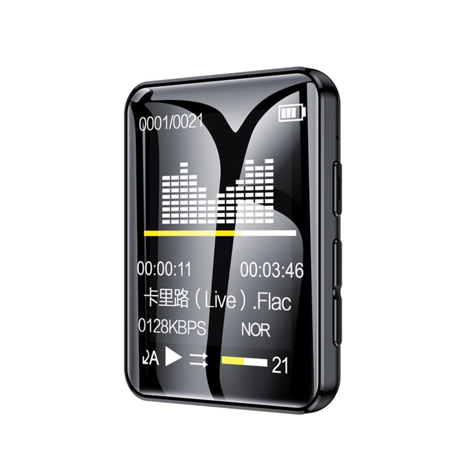 Reproductor MP3, Pantalla táctil 4.0 Bluetooth con Auriculares, Altavoz de Audio de Alta fidelidad Grabaciones,Negro,4GB