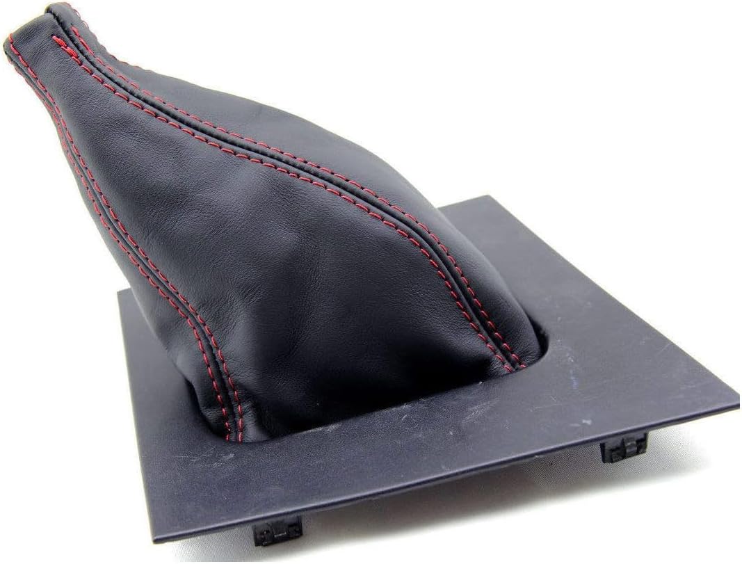 Manual Shift Boot Leather Synthetic Red Stitch Center Floor for Ford for Mustang 1987-1993 Insert-Attachment Method for-MUS-8793