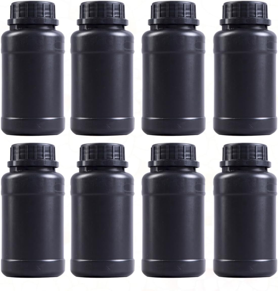 8pcs Black Hdpe Plastic Bottles with Good Sealing and Practical Vertical Stripes, Sturdy Engineering Containers for Liquid and Fertilizer Storage, Plastic Storage Containers