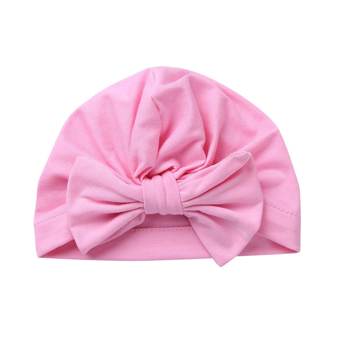 Säuglingsbaby Beanie Knoten Donut Hut Neugeborene Jungen Mädchen Baumwolle Weiche Turban Bogen Kaninchenohren Mütze Krankenhaus Kopf Wrap (Color : A Big Bow, Size : One Size)